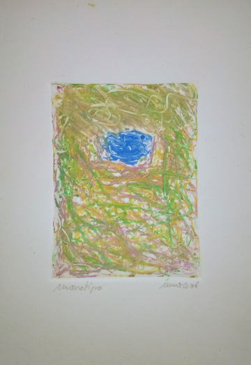 Monotipo12: Playazo verde en Rodalquilar - 2006 - Plancha 16x12cm - Papel 250gr. Canson Guarro